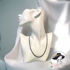 18k White Gold w/ 20ct Black Diamond Necklace